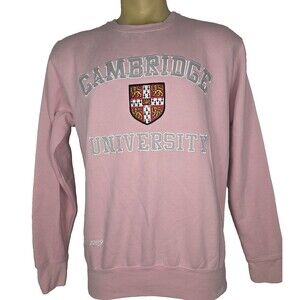 Univerity Of Cambridge Established 120j9 Pink Sweatshirt Women's Size L